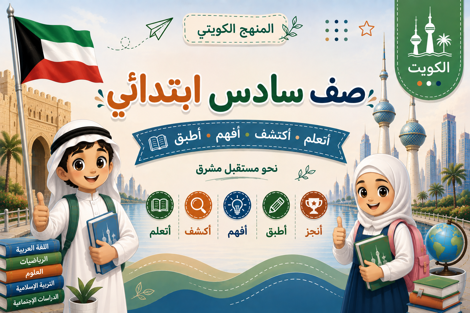 الصف السادس الإبتدائى منهج الكويت